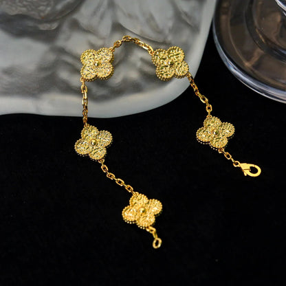 [Limara]LUCKY CLOVER 5-MOTIF BRACELET - BRONZING