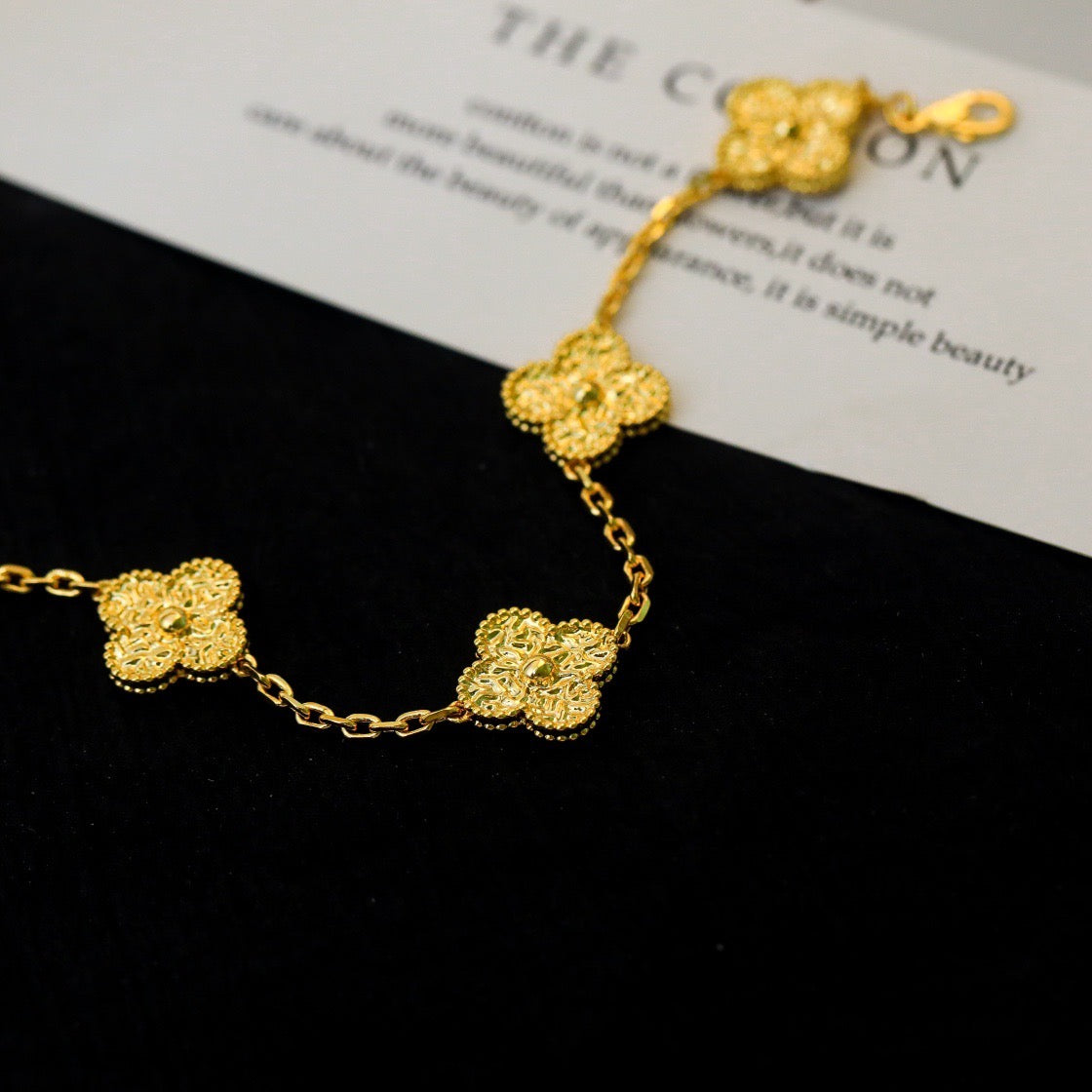 [Limara]LUCKY CLOVER 5-MOTIF BRACELET - BRONZING