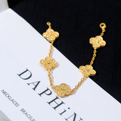 [Limara]LUCKY CLOVER 5-MOTIF BRACELET - BRONZING