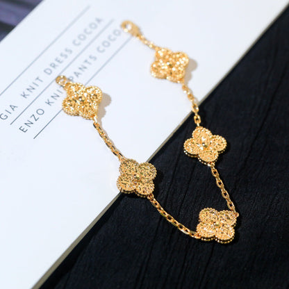 [Limara]LUCKY CLOVER 5-MOTIF BRACELET - BRONZING