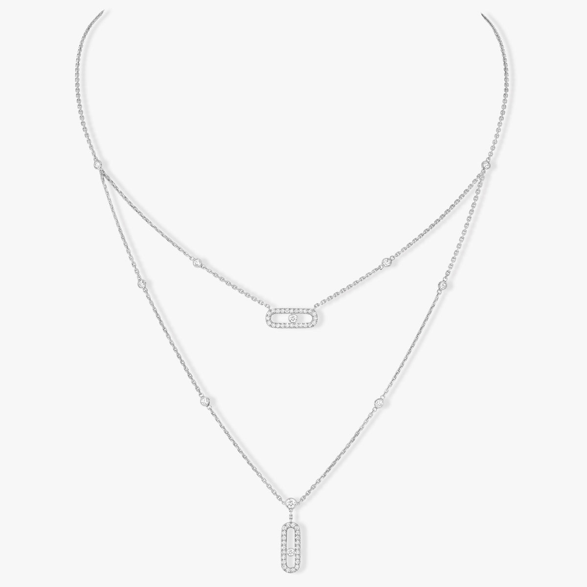 [Limara]MOVE 2 ROW DIAMOND NECKLACE