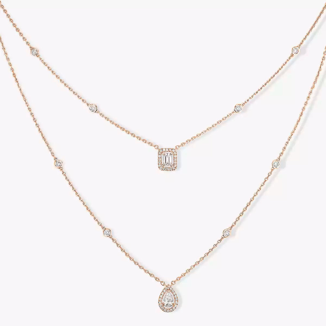 [Limara]Diamond Necklace My Twin 2 Rows