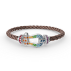 [Limara]FORCE LARGE HORSESHOE COLORED DIAMOND BRACELET - WHITE GOLD