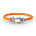 [Limara]FORCE LARGE HORSESHOE COLORED DIAMOND BRACELET - WHITE GOLD