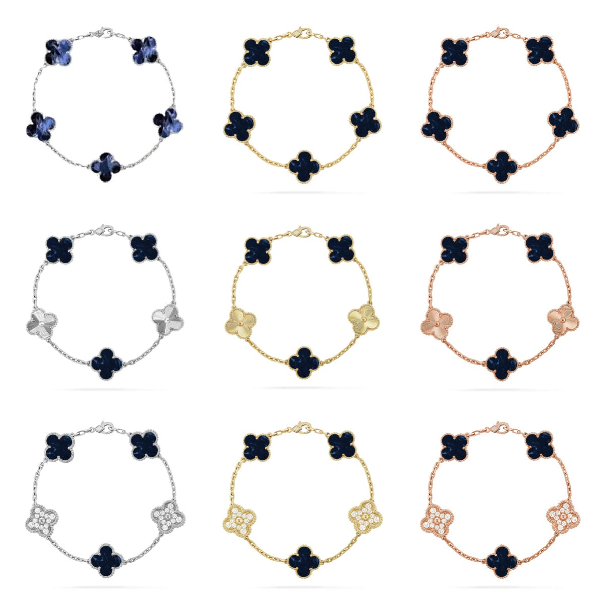 [Limara] CLOVER 5 MOTIF PIETERSITE BRACELET COLLECTION
