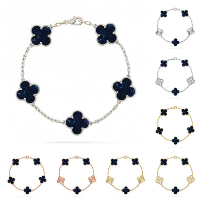 [Limara]LUCKY CLOVER 5-MOTIF BRACELET - PIETERSITE COLLECTION