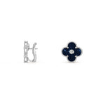 [Limara]15MM CLOVER FLOWER STUD EARRINGS DIAMOND-WHITE GOLD COLLECTION