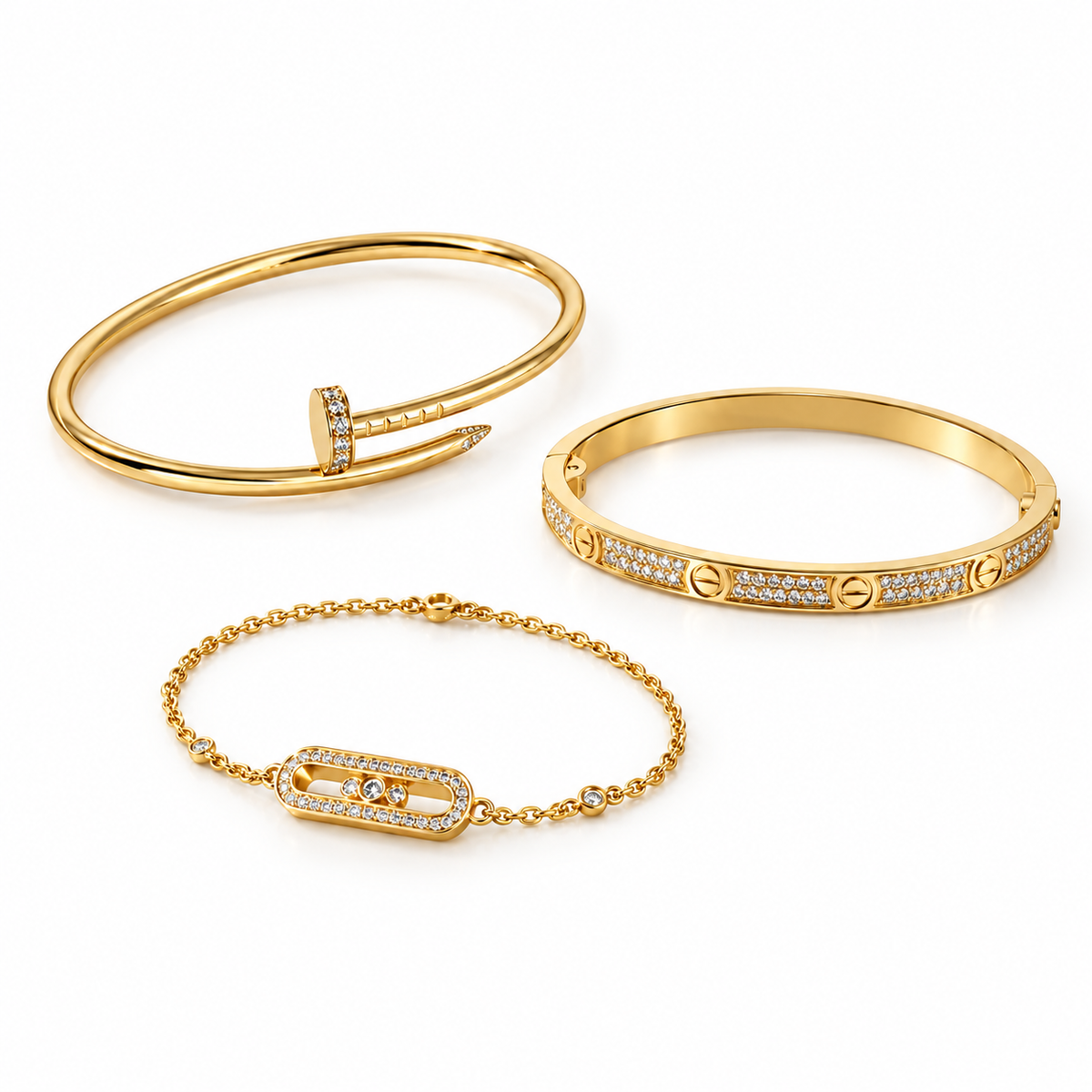 [Limara] LOVE & JUSTE Baby Move Diamond Bracelet Stack Set