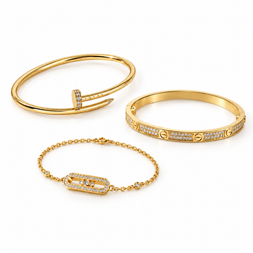 [Limara] LOVE & JUSTE Baby Move Diamond Bracelet Stack Set
