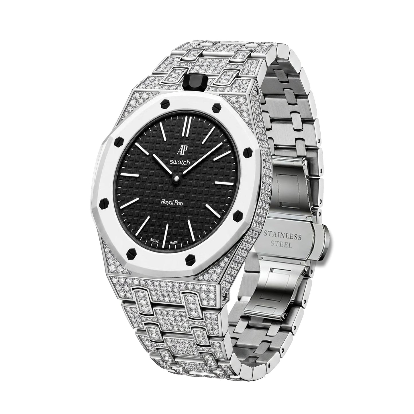 [Limara]Royal Oak Pop Exclusive Bioceramic Case & Bioceramic Strap Full Diamond