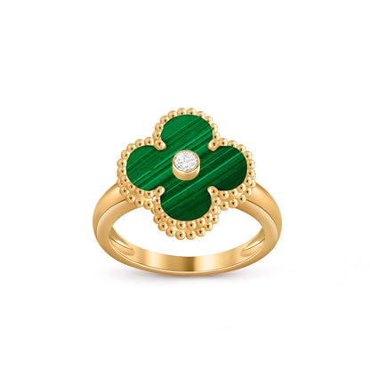 [Limara]LUCKY CLOVER DIAMOND-ACCENT GOLD RING COLLECTION