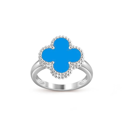 [Limara]LUCKY CLOVER VINTAGE WHITE GOLD RING COLLECTION