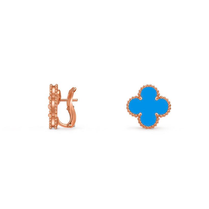 [Limara]15MM CLOVER FLOWER STUD EARRINGS ROSE GOLD COLLECTION