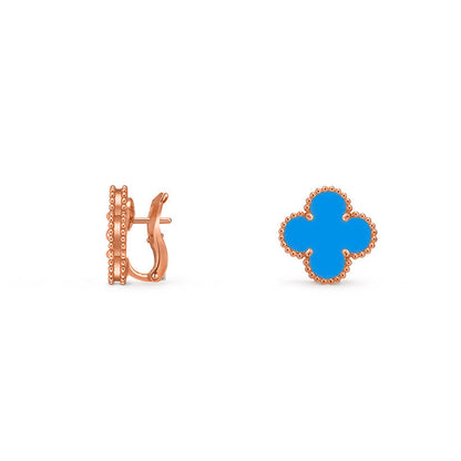 [Limara]15MM CLOVER FLOWER STUD EARRINGS ROSE GOLD COLLECTION