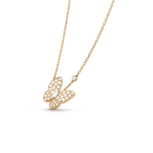 [Limara]BUTTERFLY DIAMOND CHARM NECKLACE