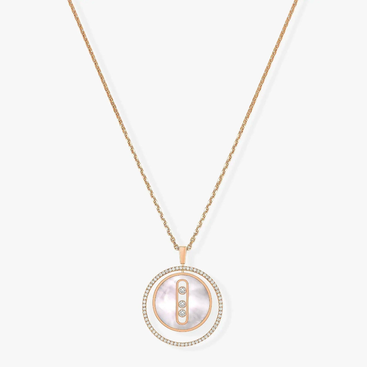 [Limara]LUCKY MOVE MM NACRE BLANCHE DIAMOND NECKLACE