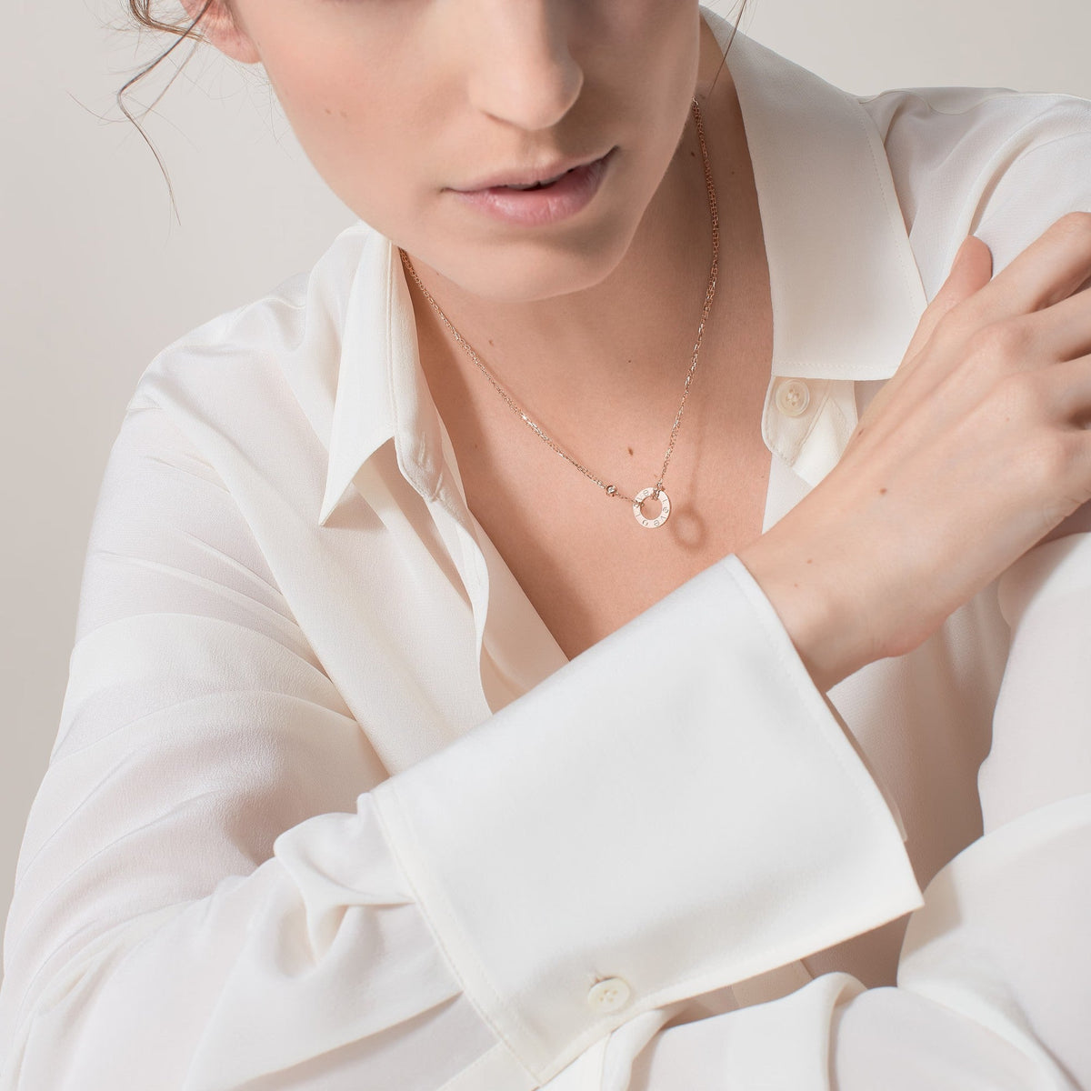 [Limara] LOVE NECKLACE 16MM 2 DIAMONDS