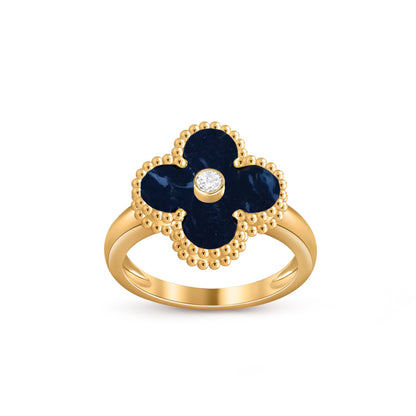 [Limara]LUCKY CLOVER DIAMOND-ACCENT GOLD RING COLLECTION