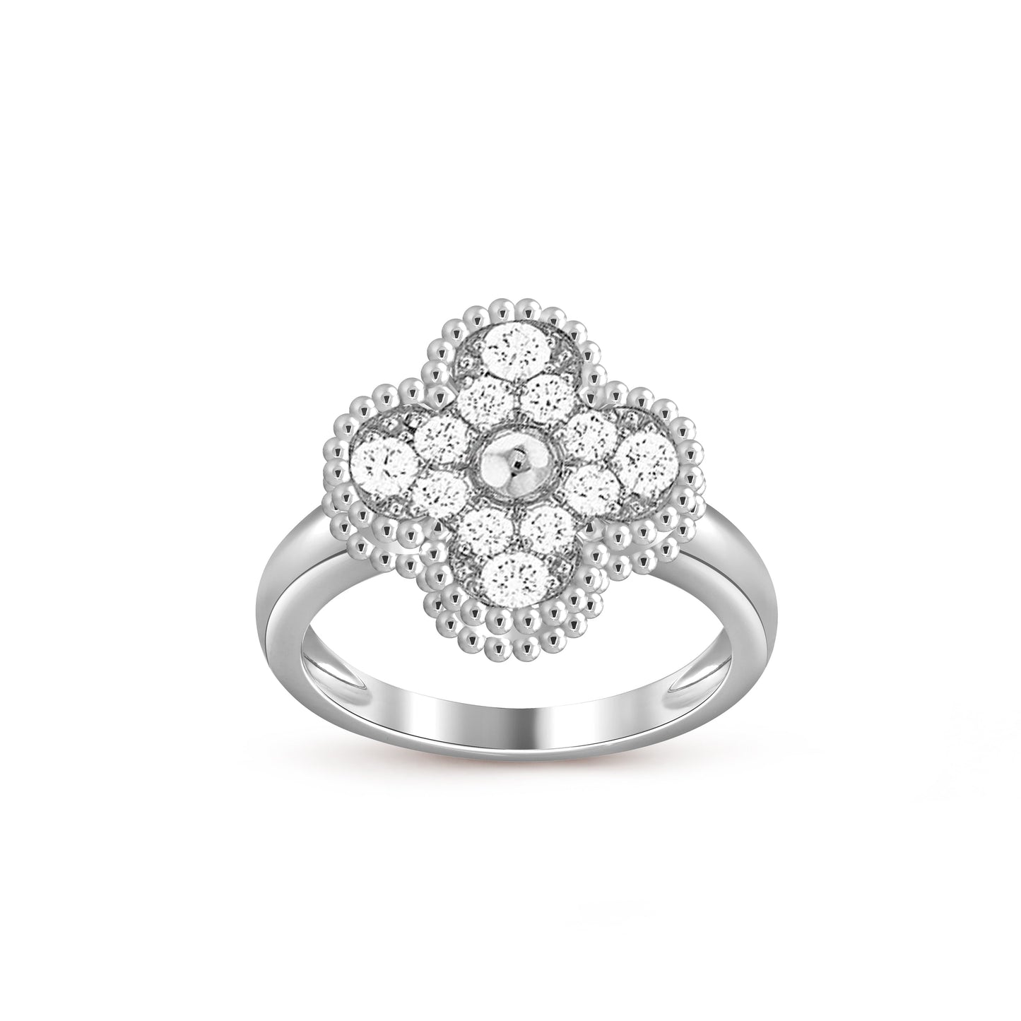 [Limara]LUCKY CLOVER VINTAGE WHITE GOLD RING COLLECTION