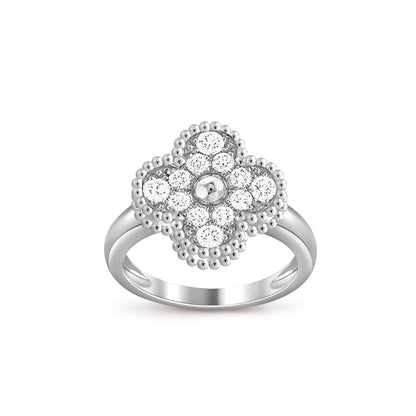 [Limara]LUCKY CLOVER VINTAGE WHITE GOLD RING COLLECTION