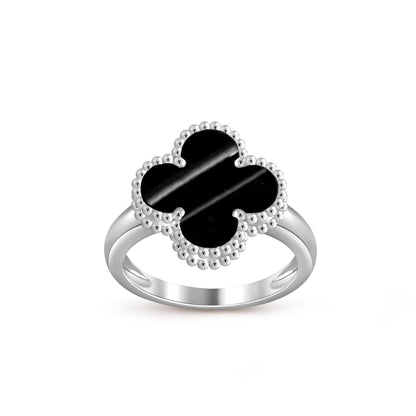 [Limara]LUCKY CLOVER VINTAGE WHITE GOLD RING COLLECTION