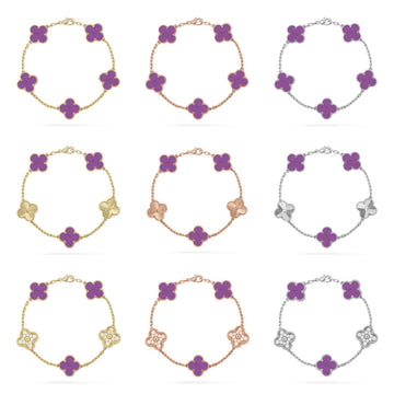 [Limara]  CLOVER 5 MOTIF VIOLET BRACELET COLLECTION