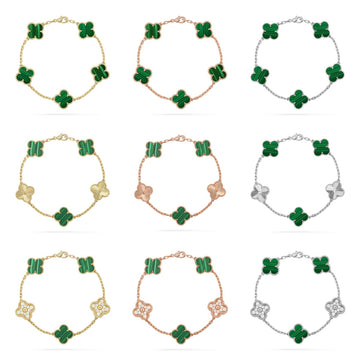 [Limara]  CLOVER 5 MOTIF MALACHITE BRACELET COLLECTION