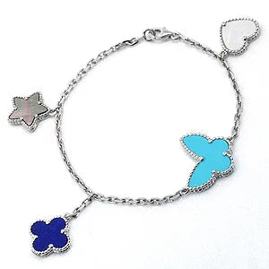[Limara]LUCKY SPRING SILVER BRACELET 4 MOTIF