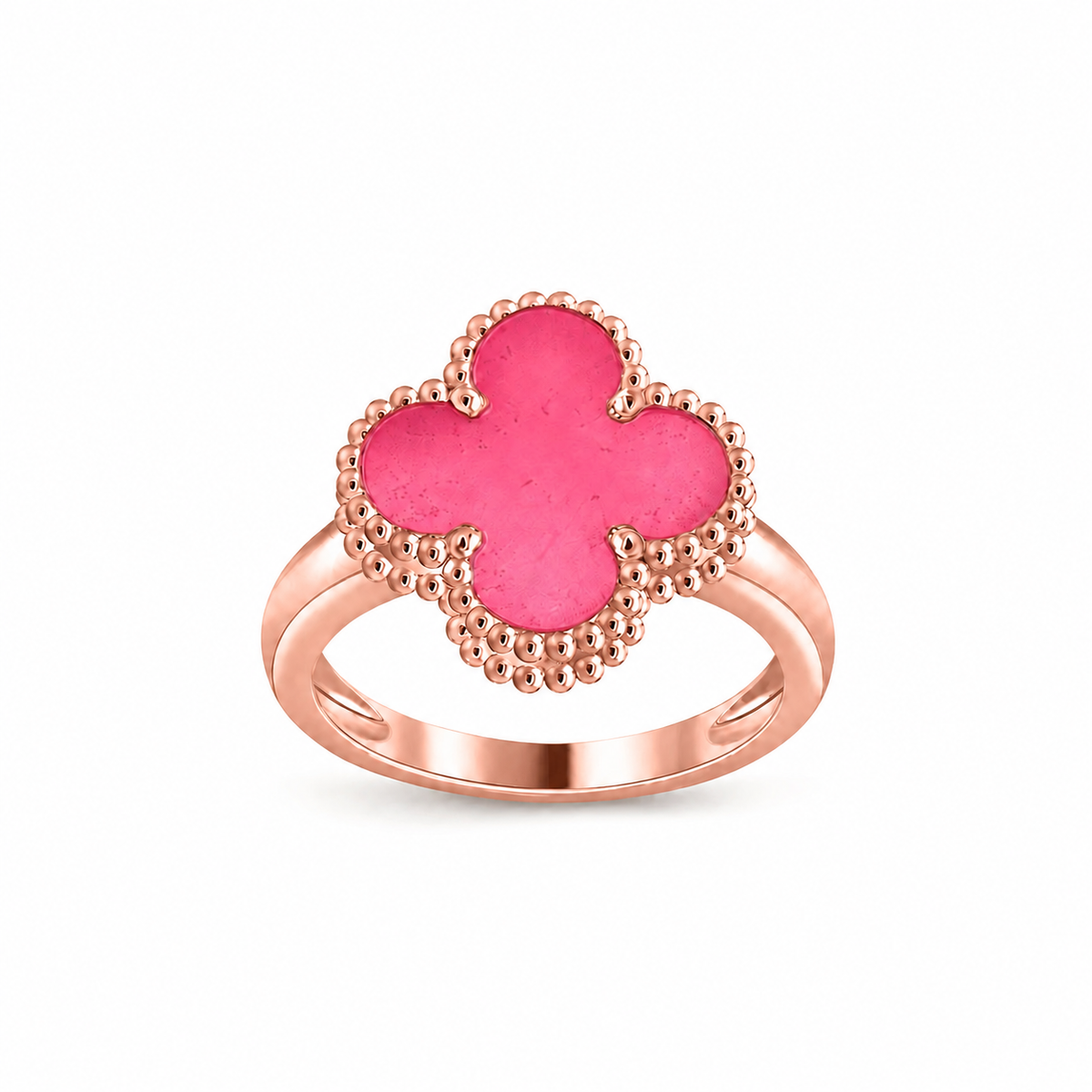 [Limara]NEW CLOVER PINK ENAMEL RINGS