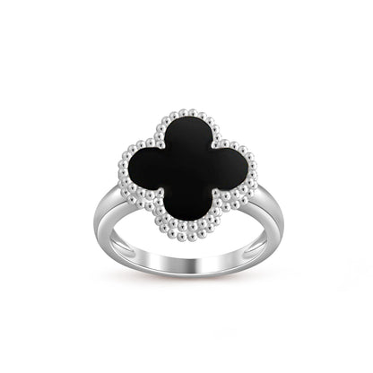 [Limara]LUCKY CLOVER VINTAGE WHITE GOLD RING COLLECTION