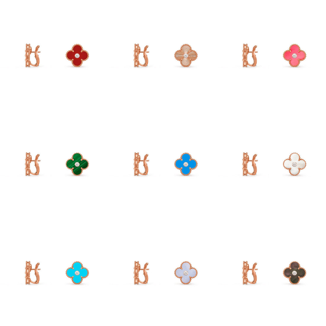 [Limara] CLOVER 15MM MOP DIAMOND EARRINGS COLLECTION