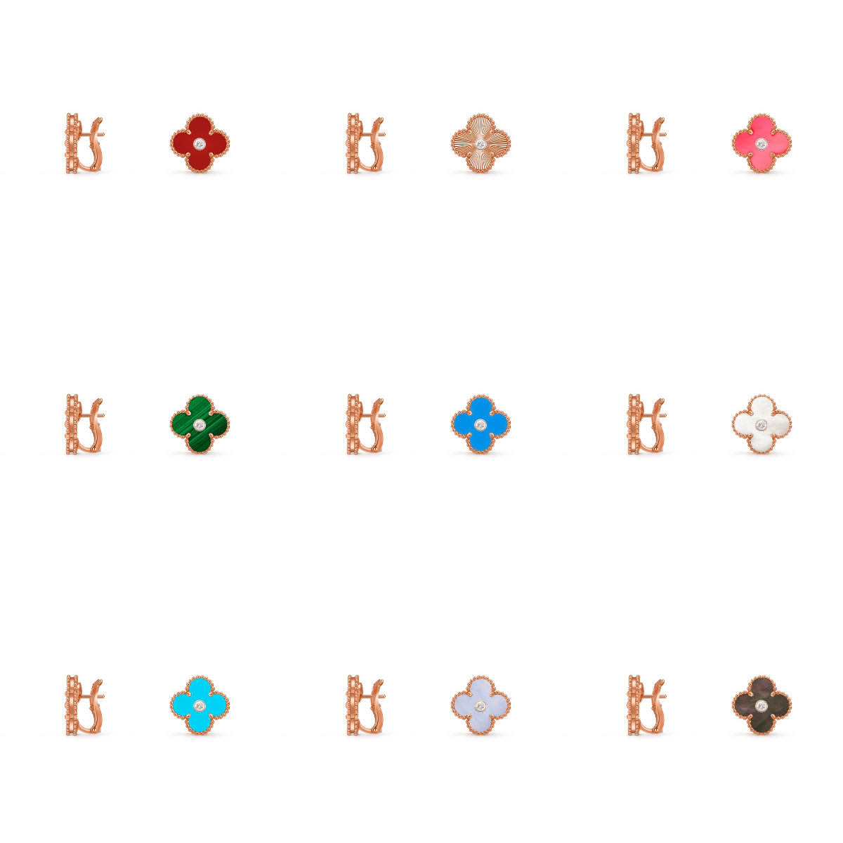 [Limara] CLOVER 15MM MOP DIAMOND EARRINGS COLLECTION