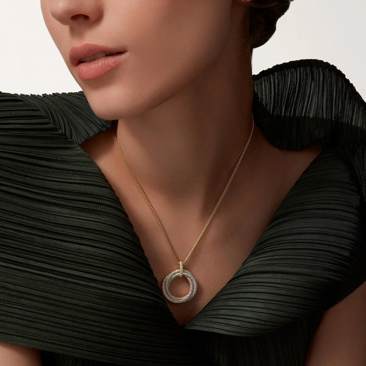 [Limara] TRINITY LARGE FULL DIAMOND  NECKLACE