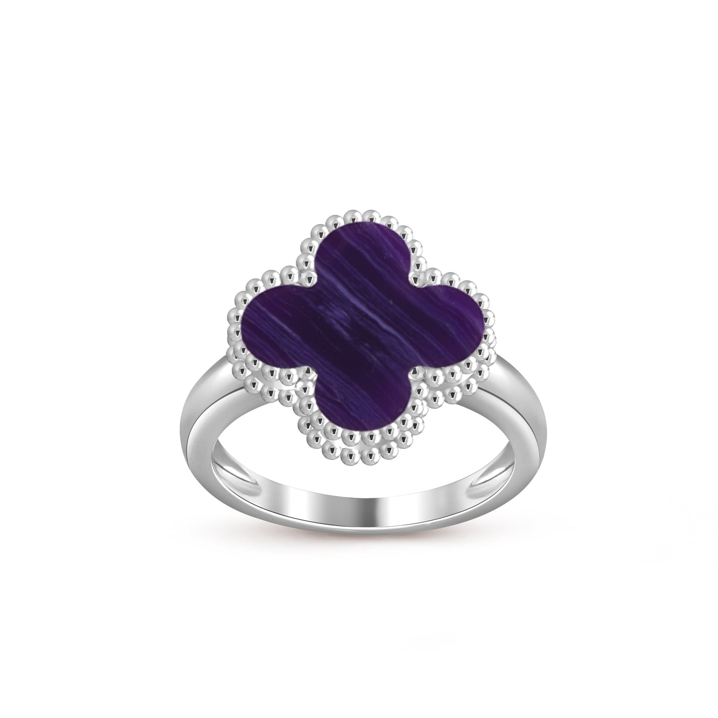 [Limara]LUCKY CLOVER VINTAGE WHITE GOLD RING COLLECTION