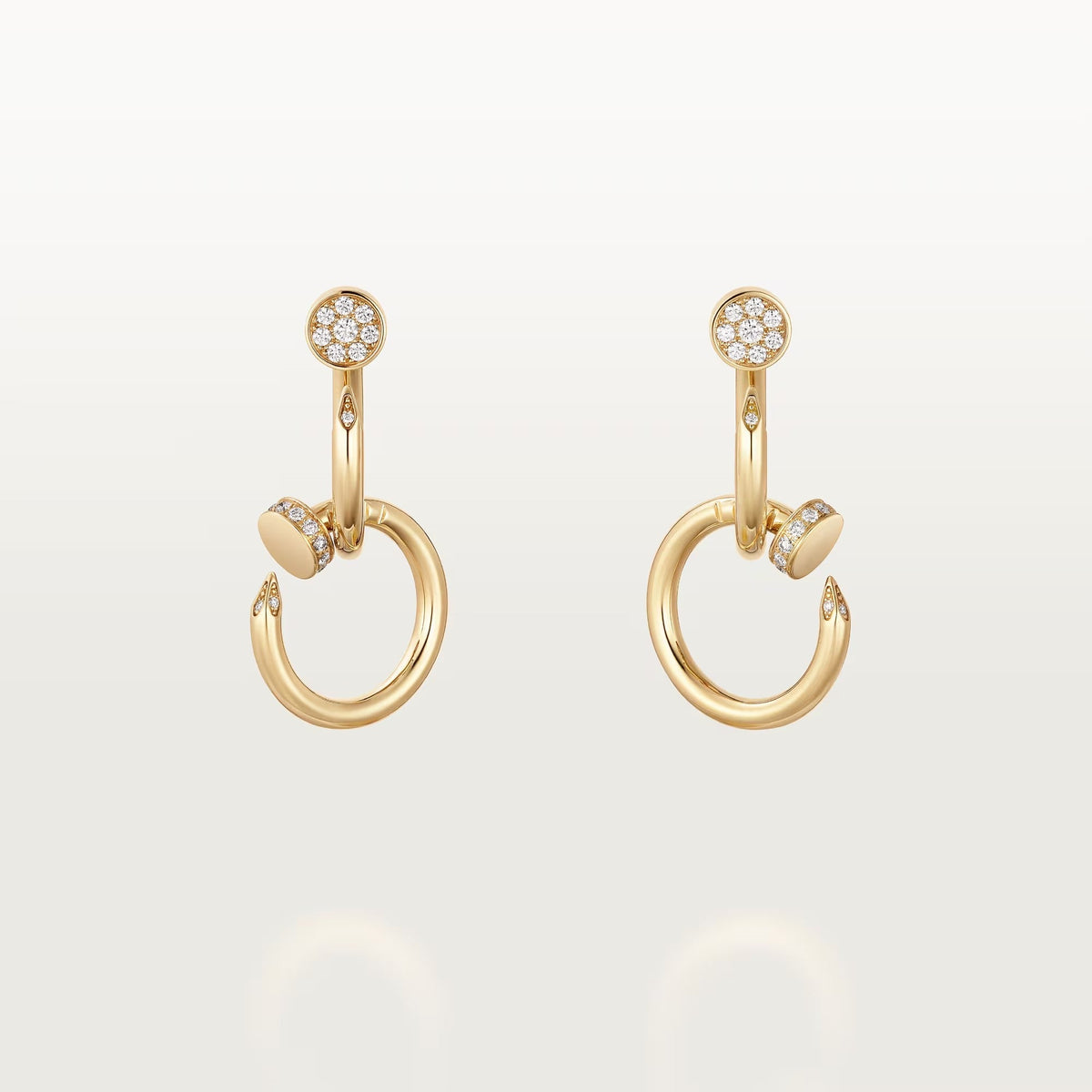 [Limara] JUSTE HALF DIAMOND DOUBLE EARRINGS