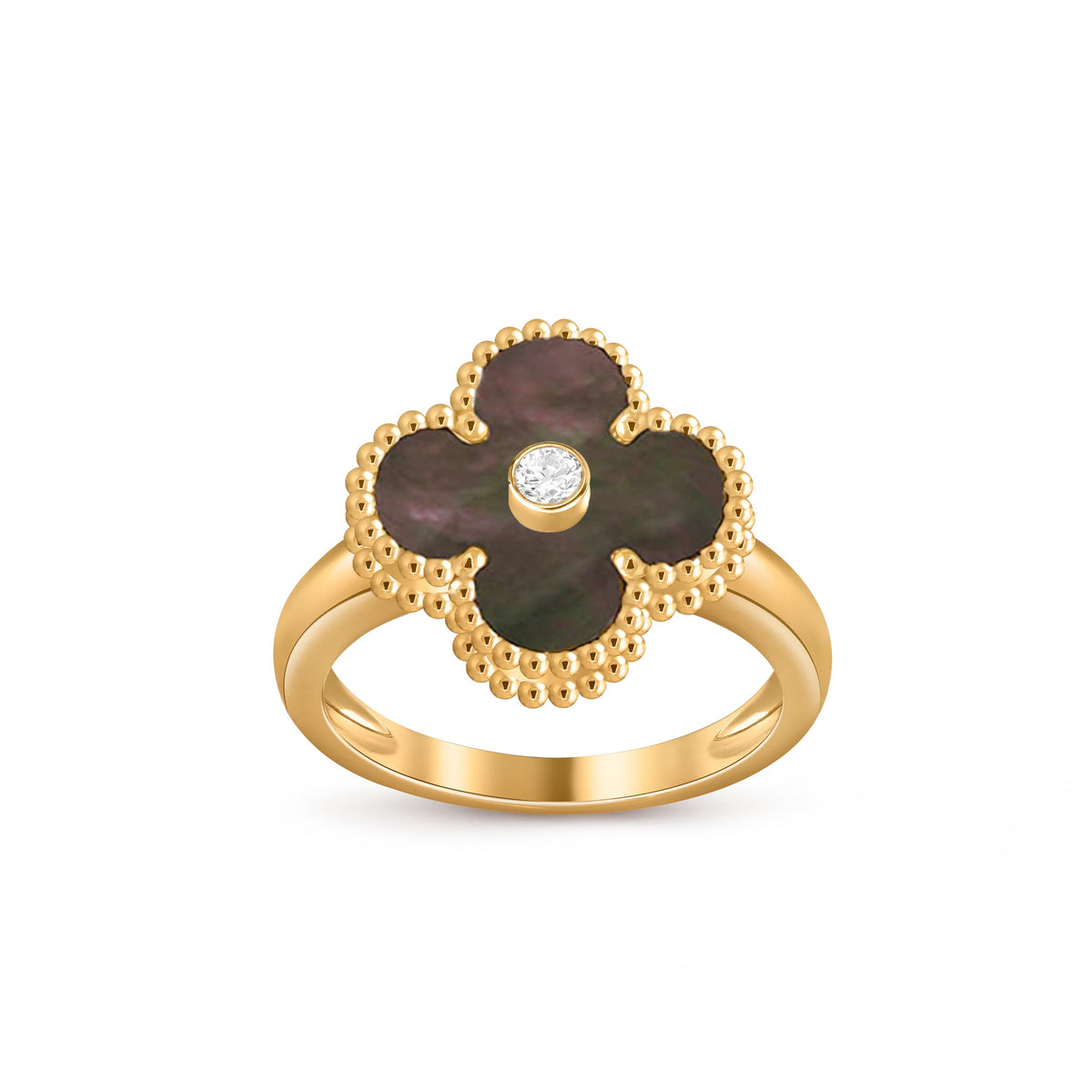 [Limara]LUCKY CLOVER DIAMOND-ACCENT GOLD RING COLLECTION