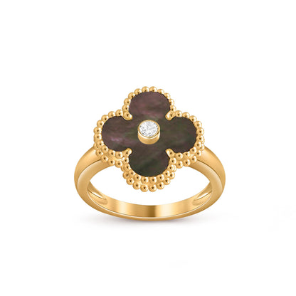 [Limara]LUCKY CLOVER DIAMOND-ACCENT GOLD RING COLLECTION