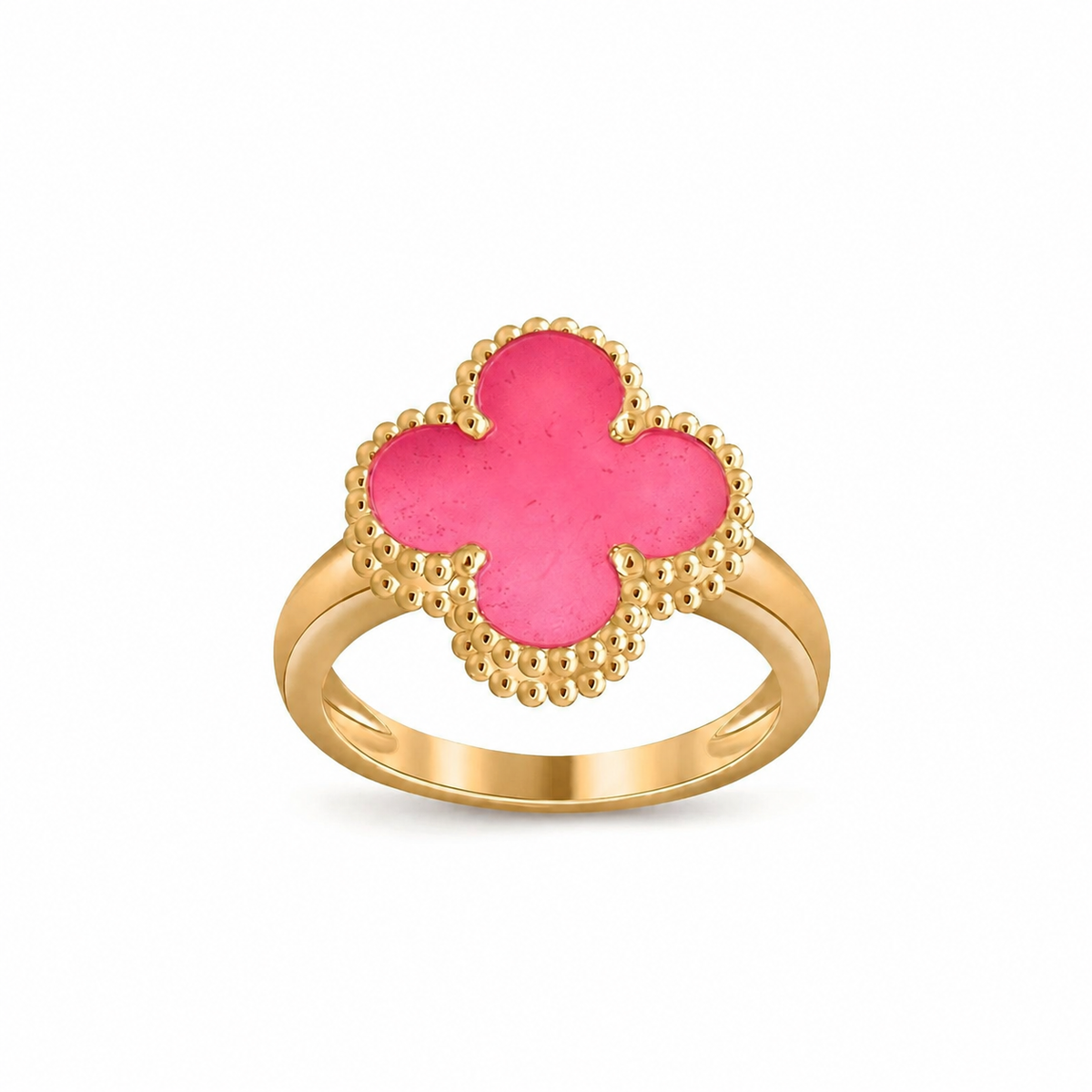 [Limara]NEW CLOVER PINK ENAMEL RINGS