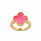 [Limara]NEW CLOVER PINK ENAMEL RINGS