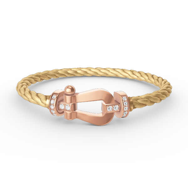 [Limara]FORCE LARGE HORSESHOE HALF DIAMOND BRACELET - ROSE GOLD