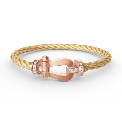 [Limara]FORCE LARGE HORSESHOE HALF DIAMOND BRACELET - ROSE GOLD