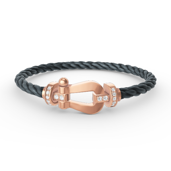 [Limara]FORCE LARGE HORSESHOE HALF DIAMOND BRACELET - ROSE GOLD