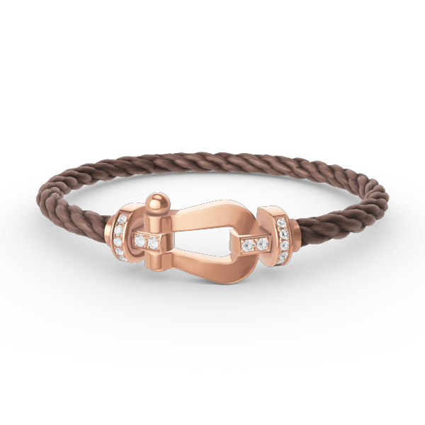 [Limara]FORCE LARGE HORSESHOE HALF DIAMOND BRACELET - ROSE GOLD