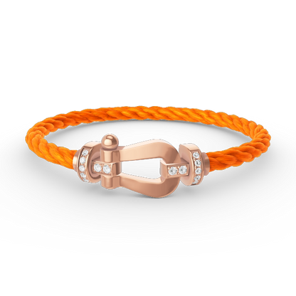 [Limara]FORCE LARGE HORSESHOE HALF DIAMOND BRACELET - ROSE GOLD
