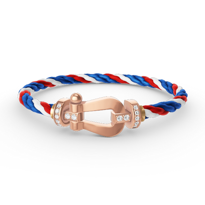 [Limara]FORCE LARGE HORSESHOE HALF DIAMOND BRACELET - ROSE GOLD