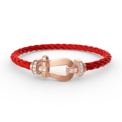 [Limara]FORCE LARGE HORSESHOE HALF DIAMOND BRACELET - ROSE GOLD