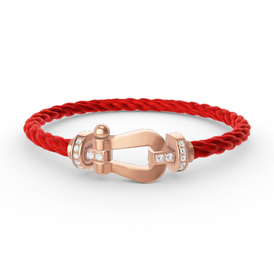 [Limara]FORCE LARGE HORSESHOE HALF DIAMOND BRACELET - ROSE GOLD