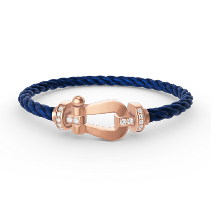[Limara]FORCE LARGE HORSESHOE HALF DIAMOND BRACELET - ROSE GOLD