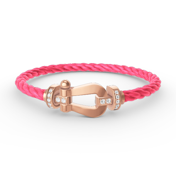 [Limara]FORCE LARGE HORSESHOE HALF DIAMOND BRACELET - ROSE GOLD