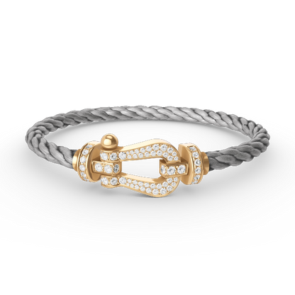 [Limara]FORCE LARGE HORSESHOE FULL DIAMOND BRACELET - GOLD